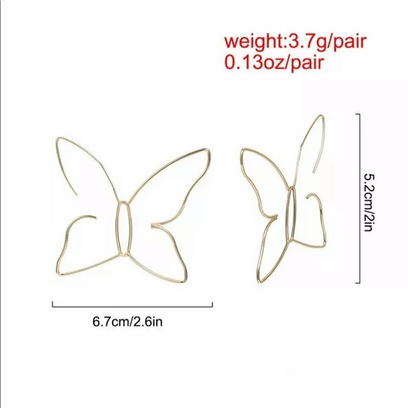 New Big Butterfly Crystal Earrings Dangle Drop - Picture 6 of 6